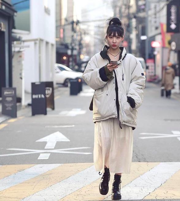 韩国小姐姐格子外套穿搭,韩国女童春装