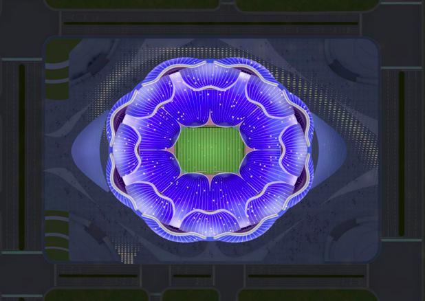 恒大足球场灯光秀效果图,广州恒大足球场灯光图