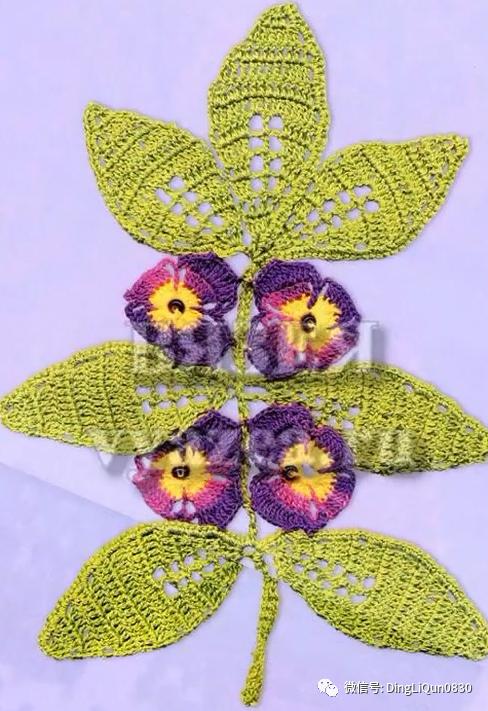 树枝树叶的编织图解,树叶钩针编织教程图解