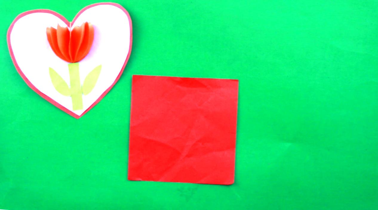 38女王节幼儿手工贺卡,亲子手工三八妇女节折叠花朵贺卡