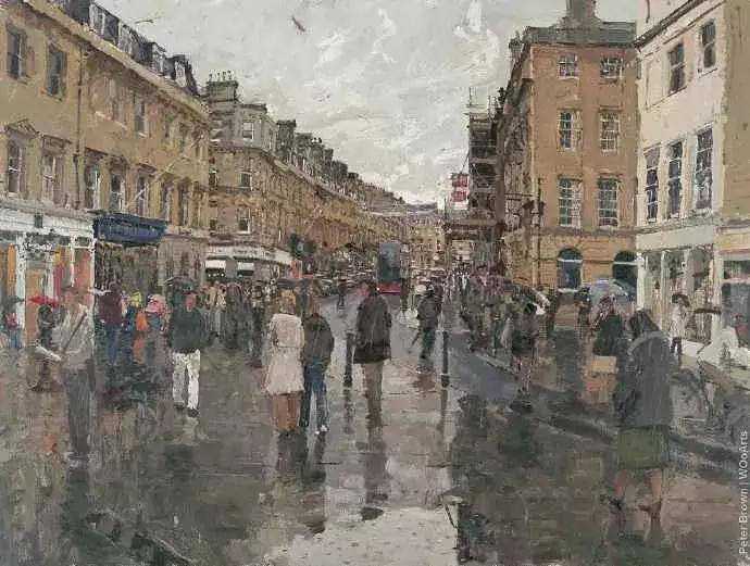 欧洲油画秋日街景,peterbrown油画从哪里买