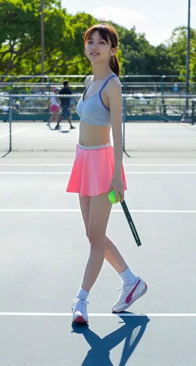 日本网球少女拍照,日本女明星网球照