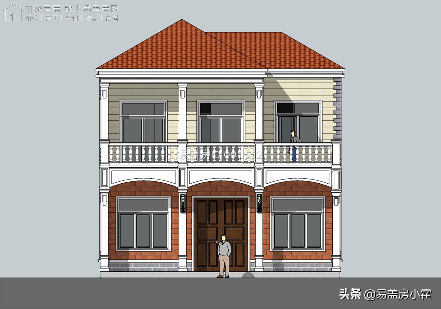 农村自建房2层欧式别墅设计,面宽10米欧式风格二层小别墅