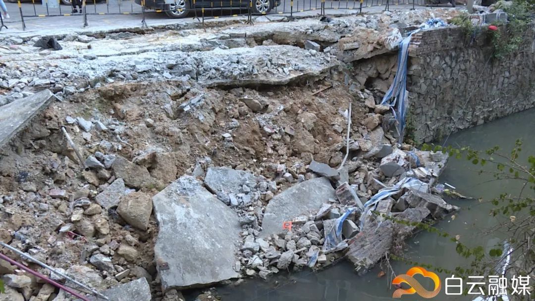 钟落潭河堤,钟落潭镇塌方