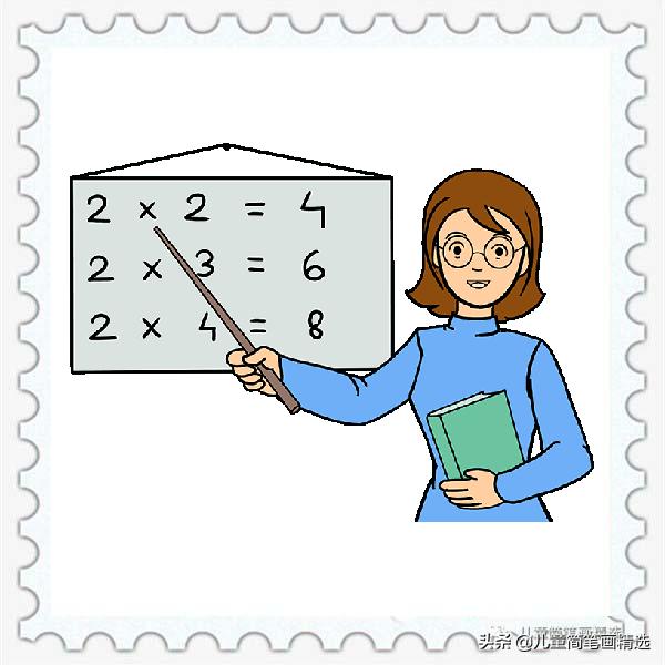 小杨老师简笔画动漫人物教程,保育老师人物简笔画