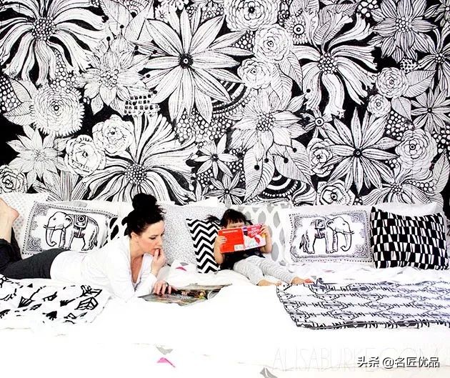 墙壁简单又好看的墙绘,手绘高级感墙面