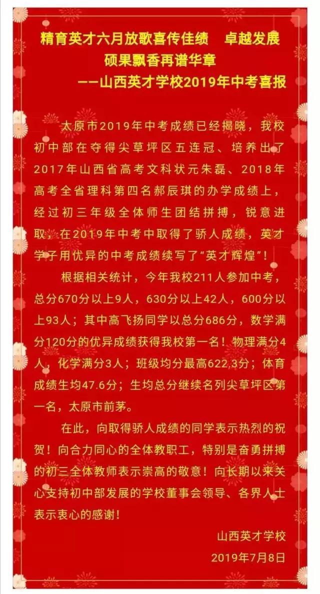 太原市初中学校中考成绩排名,太原初中哪个学校比较好