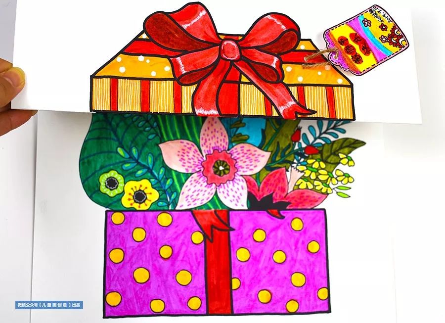 立体圣诞贺卡手工简画,画儿童简单新年贺卡手工
