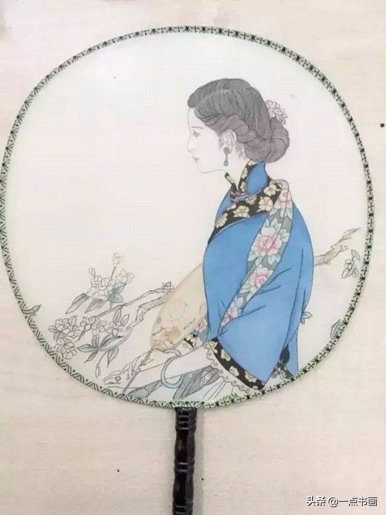 团扇仕女图画法,执扇仕女工笔画法图解