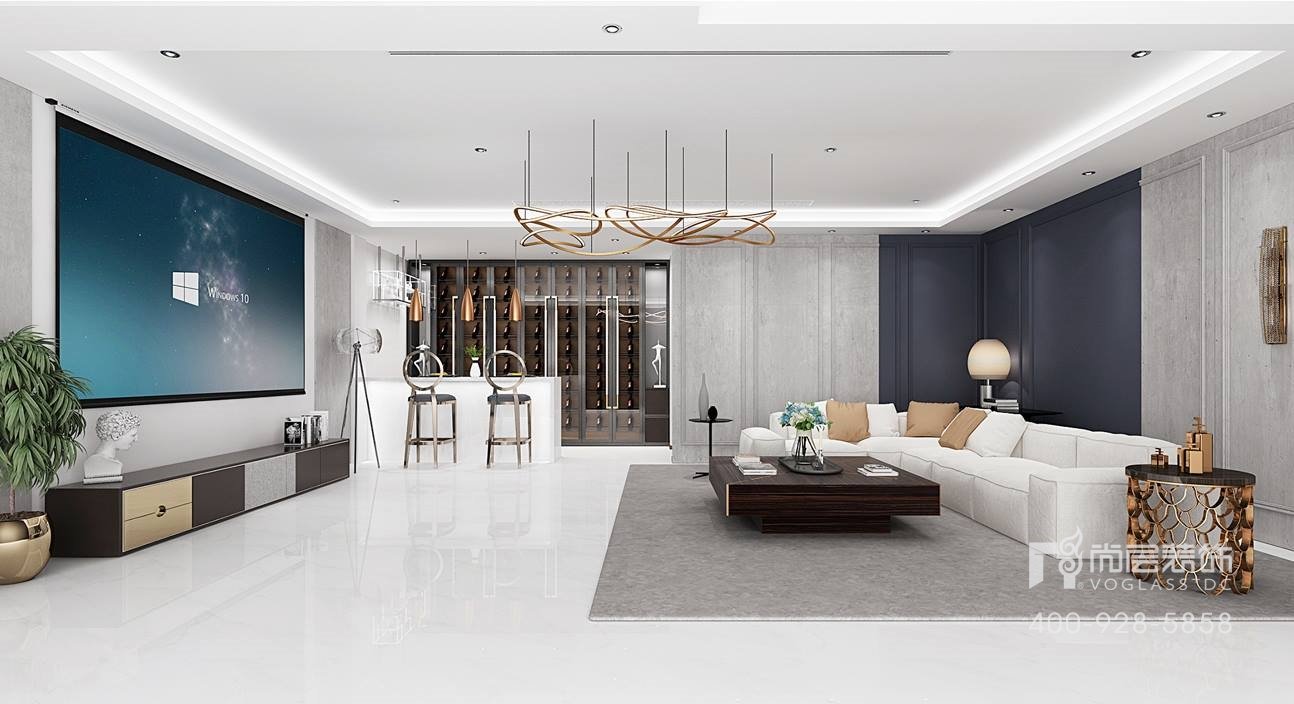 东西湖美式小别墅装修设计,龙子湖简约欧式风格别墅装修设计