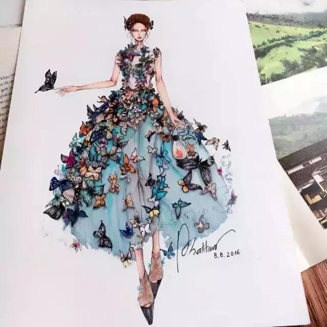 手绘时装插画,时尚插画手绘简单又漂亮