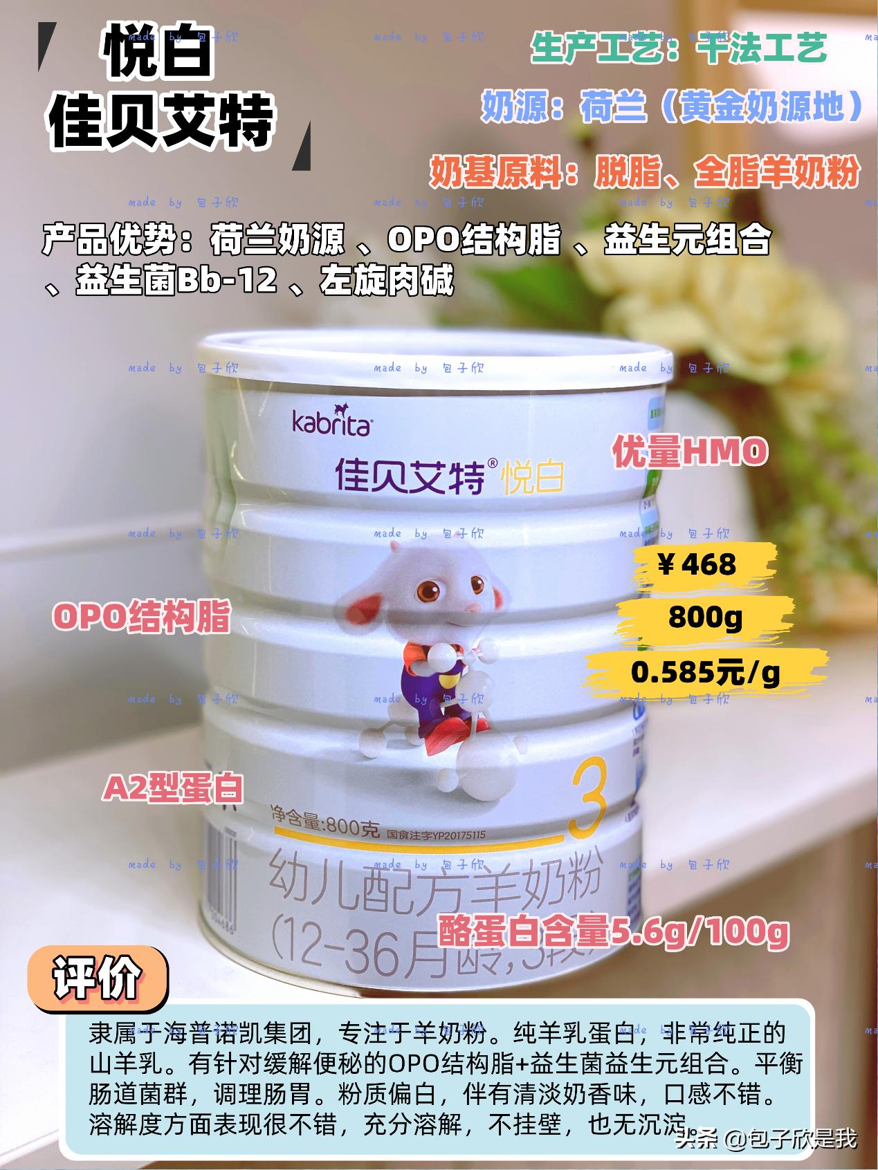 三款比较好的羊奶粉,2023羊奶粉测评榜前十名