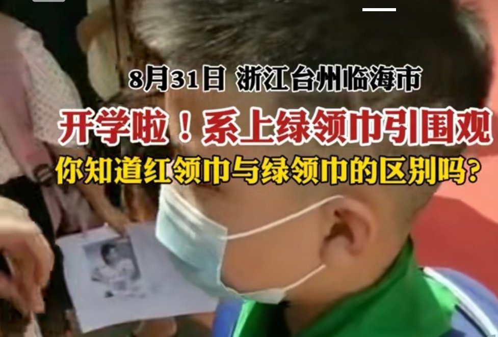 大惊小怪！浙江一小学给学生戴绿领巾引争议，网友：不是都戴过吗