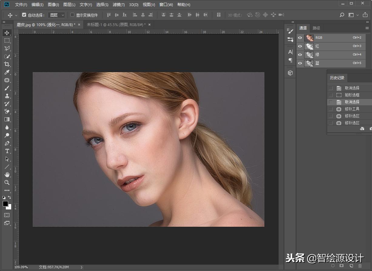 ps磨皮保留皮肤质感的磨皮技巧,ps脸部精修磨皮教程