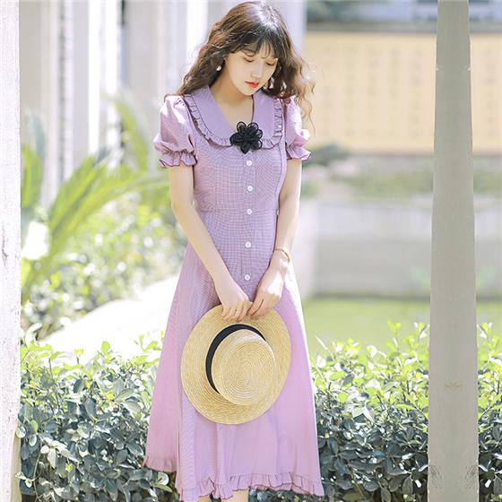 法式轻奢小众桔梗裙,法式复古风桔梗裙