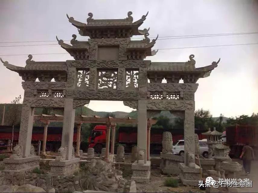 石牌坊石雕图片大全,各样式的石牌坊