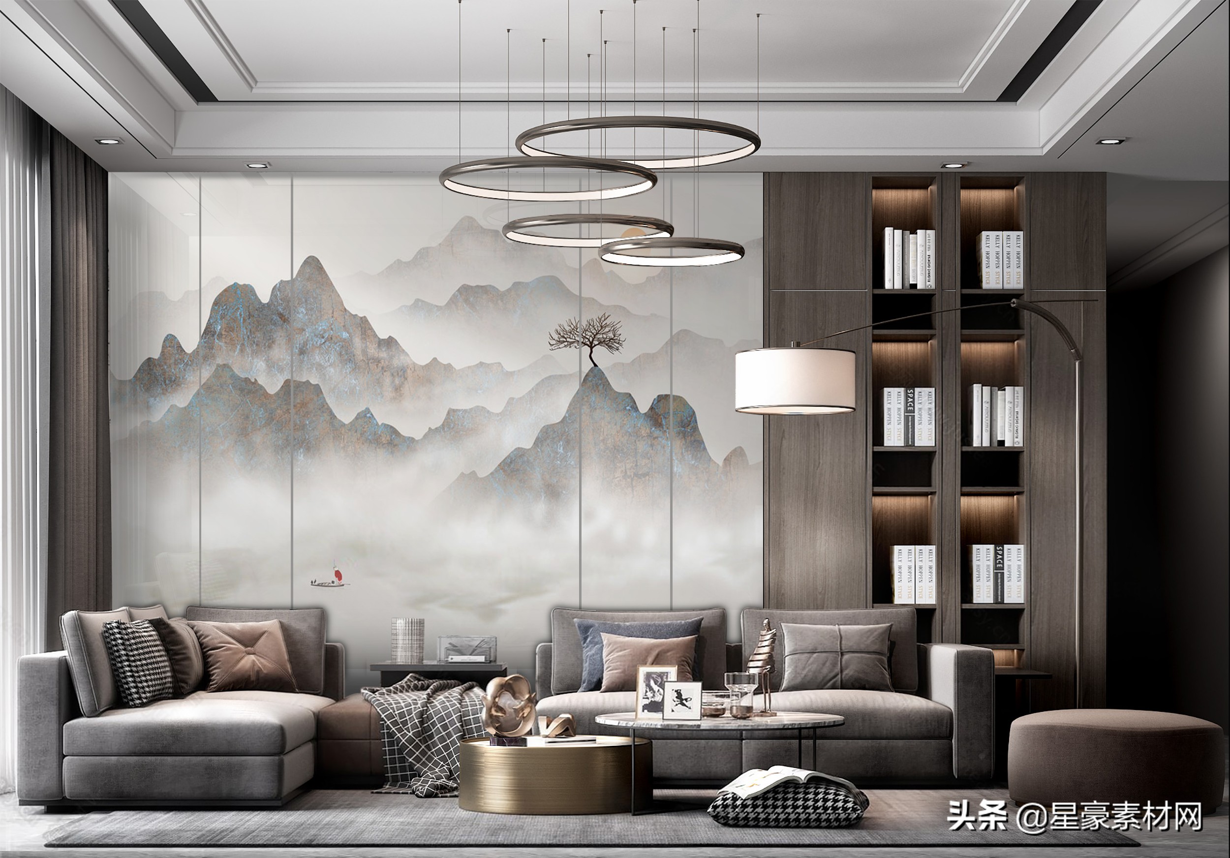 背景墙的颜值顶端，没见过就亏了，2020热门家装统计「星豪素材」