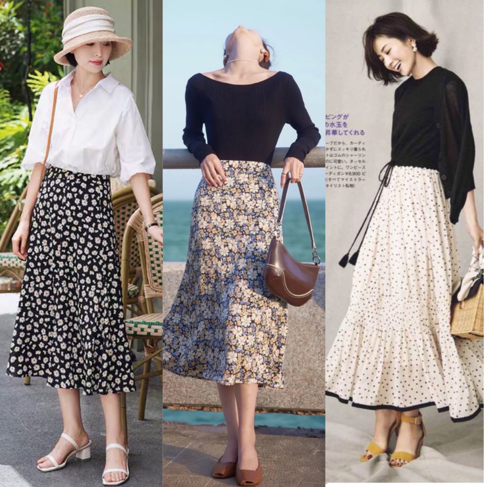 冬天的碎花裙怎么穿搭更好看,春天碎花开叉裙