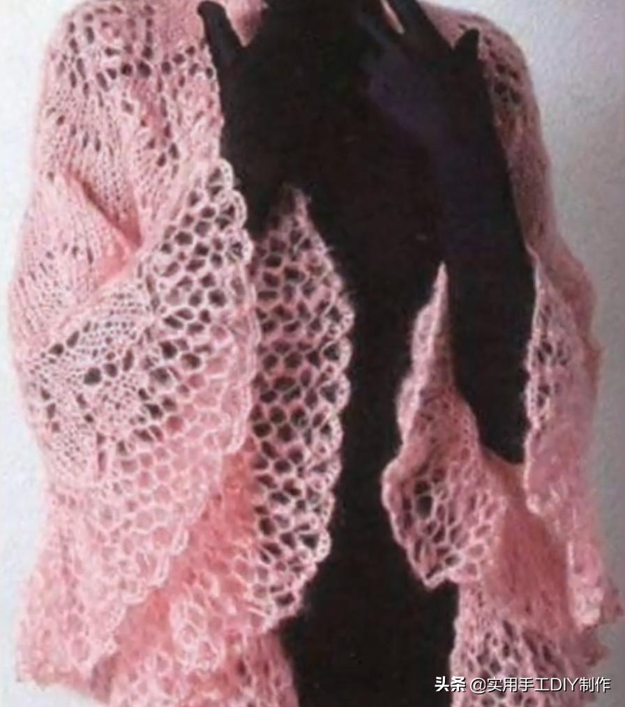 彩色蕾丝钩织披肩拼接花,晓夏手工钩编扇形花披肩