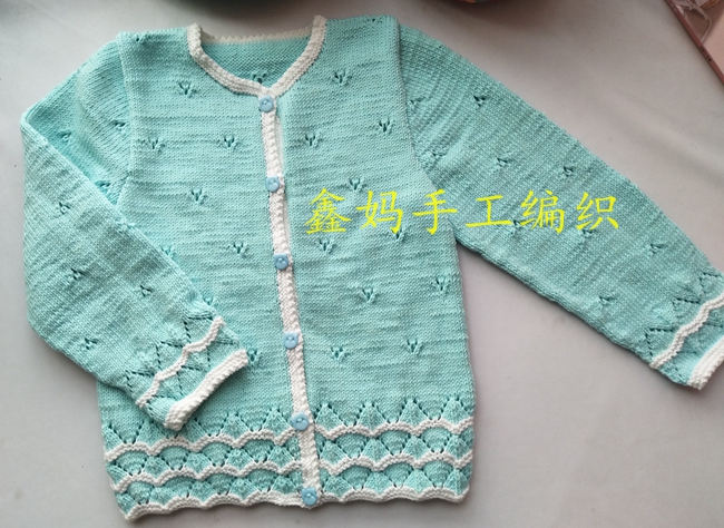 鑫妈手工编织：小三角圆领开衫套装（附详细编织说明