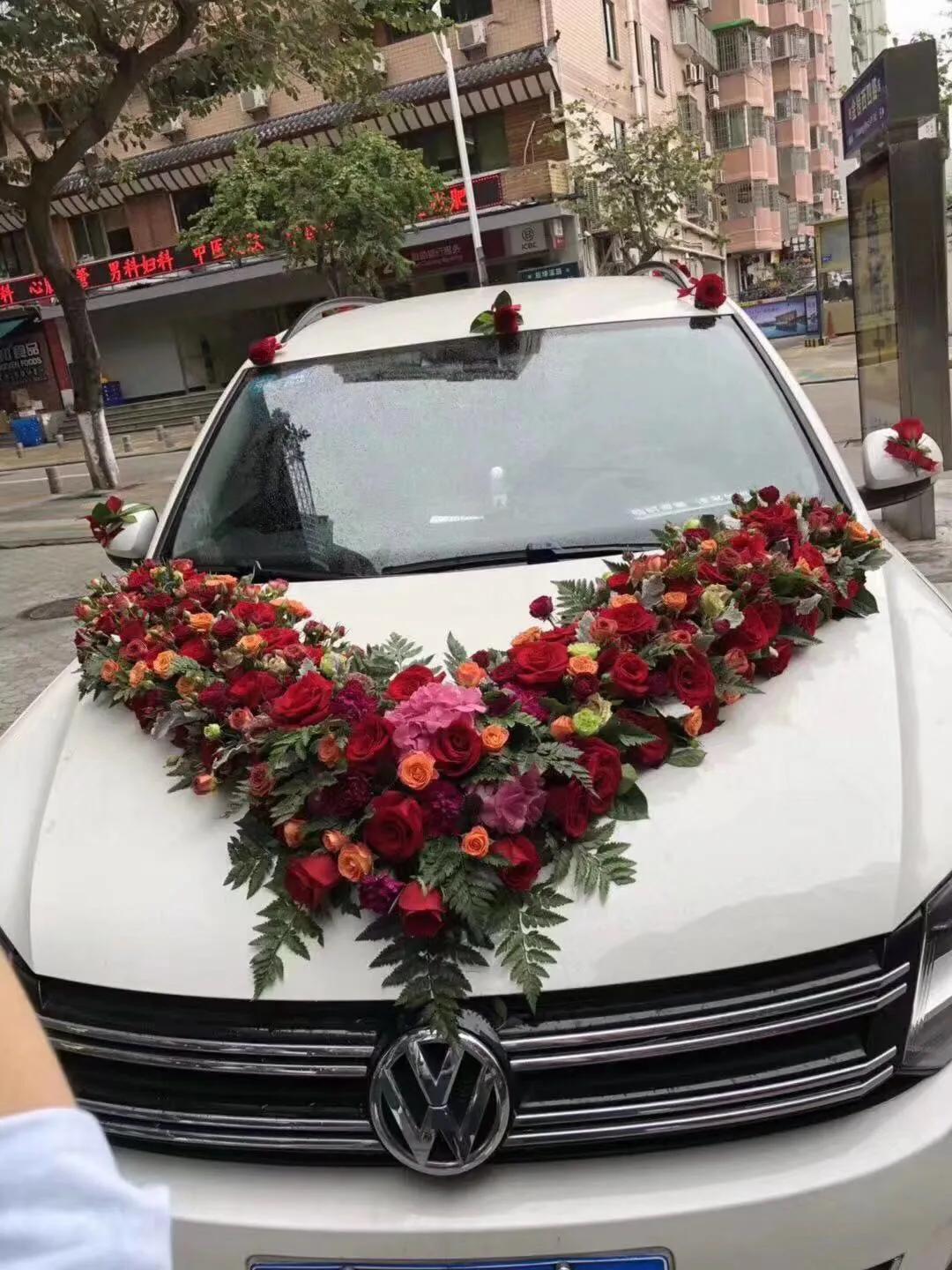 头车婚车装饰鲜花样式,婚车头车装饰图片大全