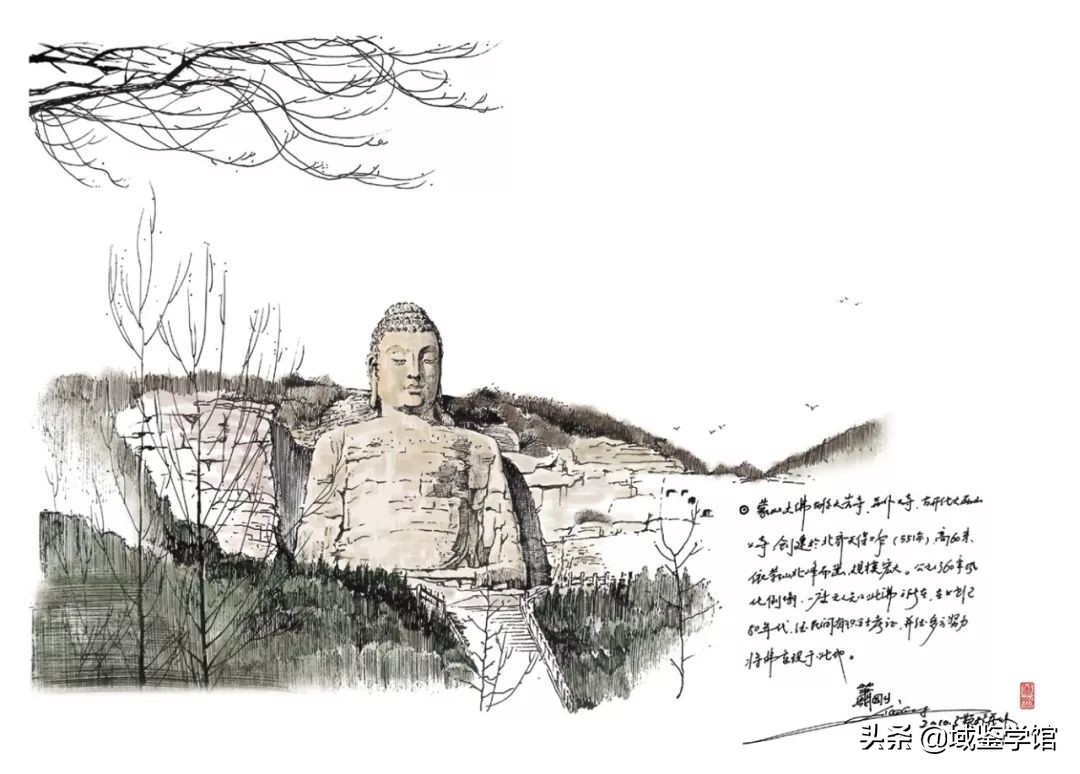 另类钢笔手绘,钢笔速写古建风景