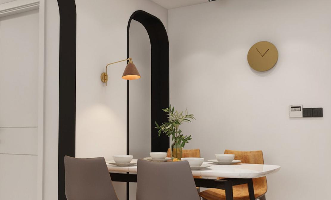 法式奶油风装修半弧形门洞,撞色拱形垭口门洞