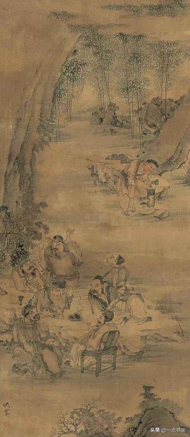 明仇英拍卖60亿的作品,明仇英桃源仙境图临摹