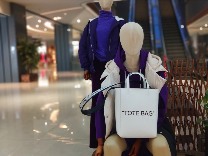 COACH蓝色字母托特包,迷你款托特包