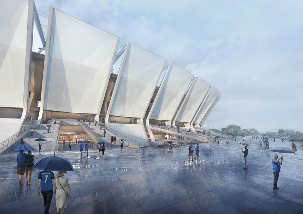 苏州亚洲杯足球场效果图,中国第一个三面环海亚洲杯足球场