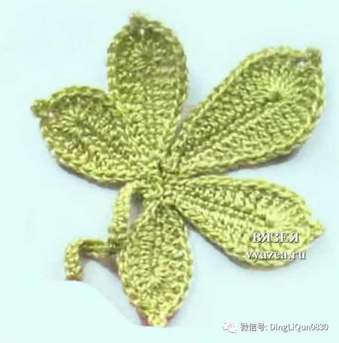 树叶钩针编织大全图解,树枝树叶的编织图解