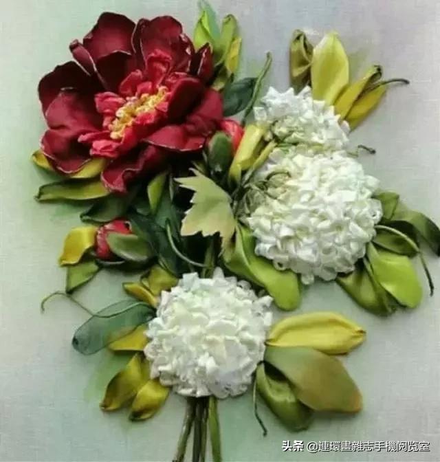 丝带绣装裱图案大全,丝带绣画作品欣赏