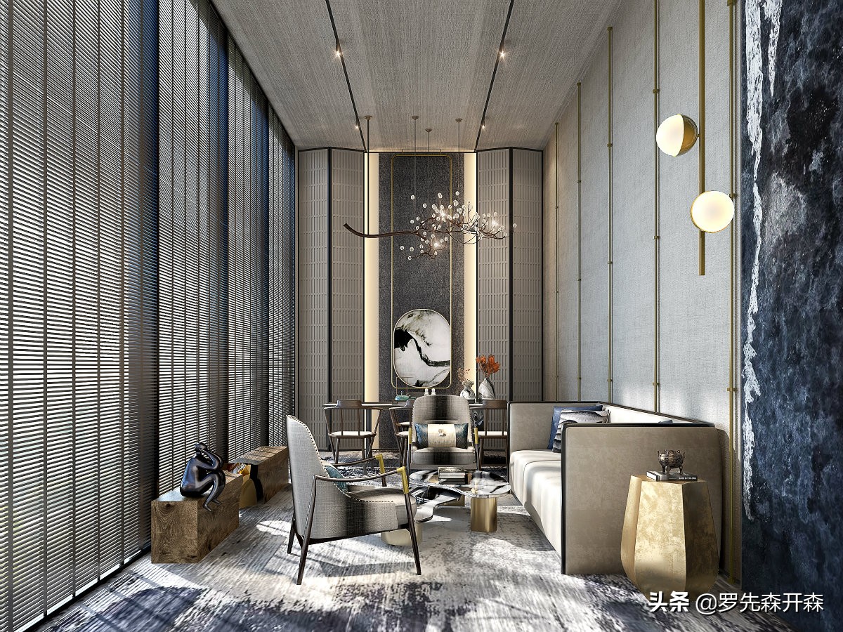 中山大信海岸花园营销中心装修设计实景——素净淡雅