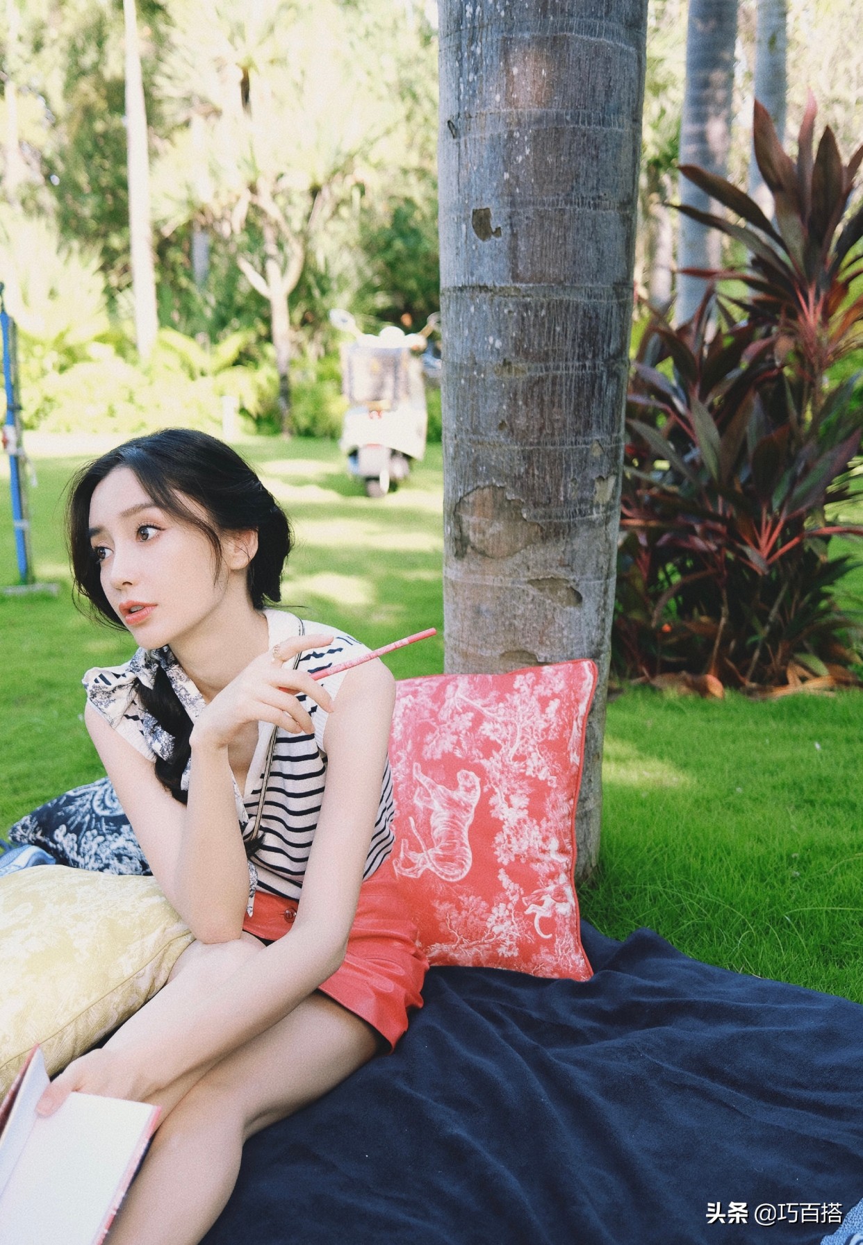 angelababy黑色半身裙,angelababy骨感