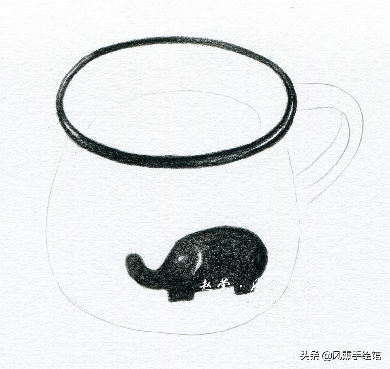 彩铅入门基础教程玻璃杯,零基础彩铅画水杯