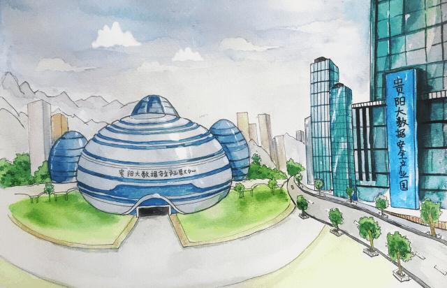 贵阳标志性建筑手绘,贵阳奥林匹克体育中心美图