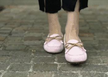 九分宽松裤豆豆鞋,九分豆豆鞋