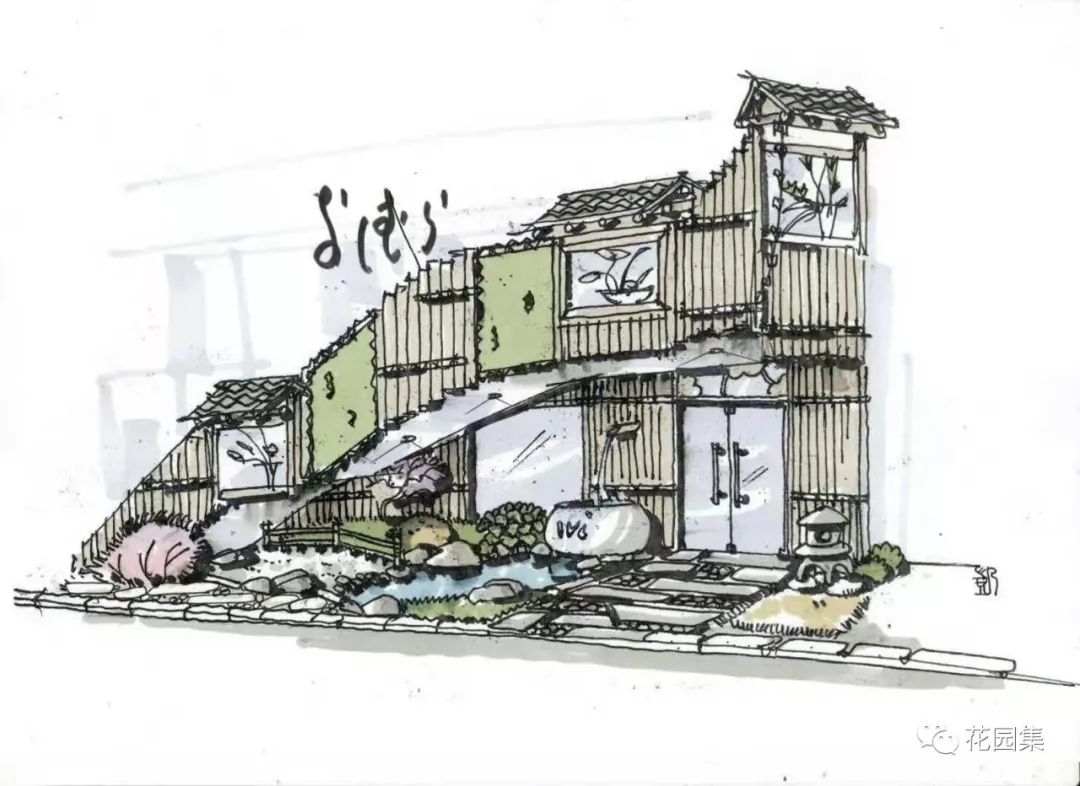 别墅庭院景观设计手绘,7天造园特训营