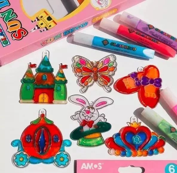 韩国amos水彩笔24色,韩国amos圣诞胶画测评