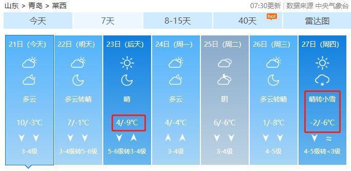 青岛冷空气中雪,青岛新一轮的冷空气即将来袭