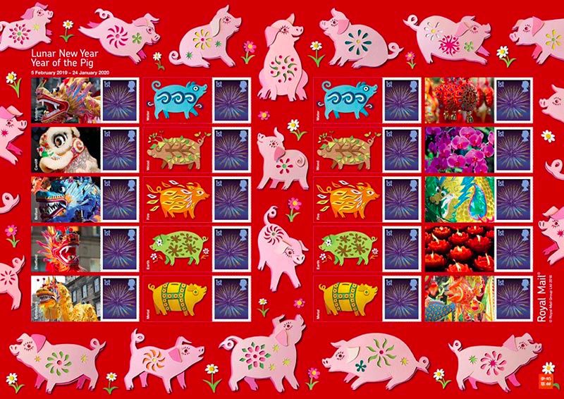 2019猪年生肖邮票整版多少钱,2019年联合国猪年生肖邮票