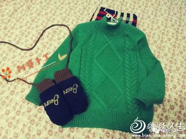棒针套头女款扭双麻花毛衣,棒针麻花儿童毛衣编织新款式图片