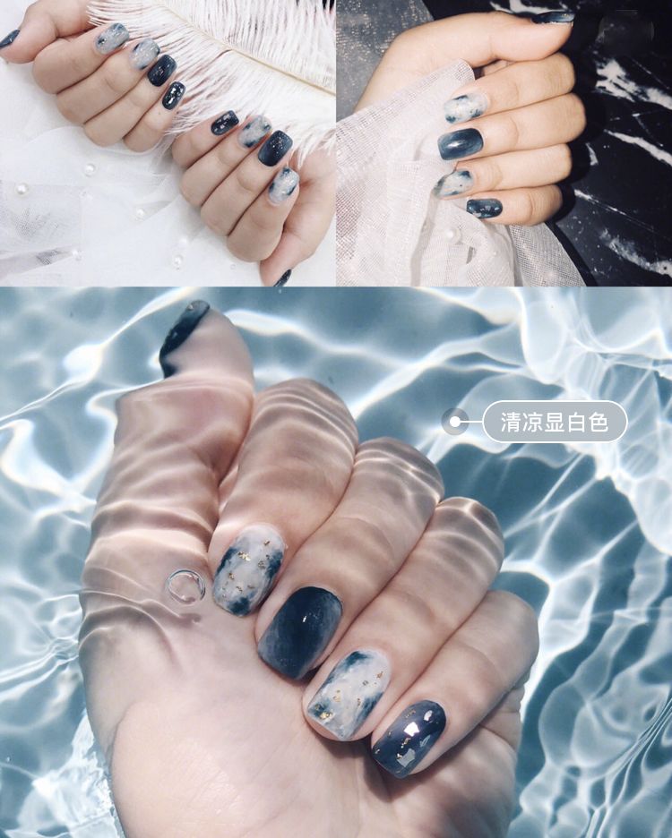 适合夏天的美甲显手白,超显手白的美甲带钻