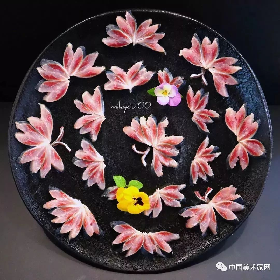 刺身的艺术图片大全,用生鱼片画作品