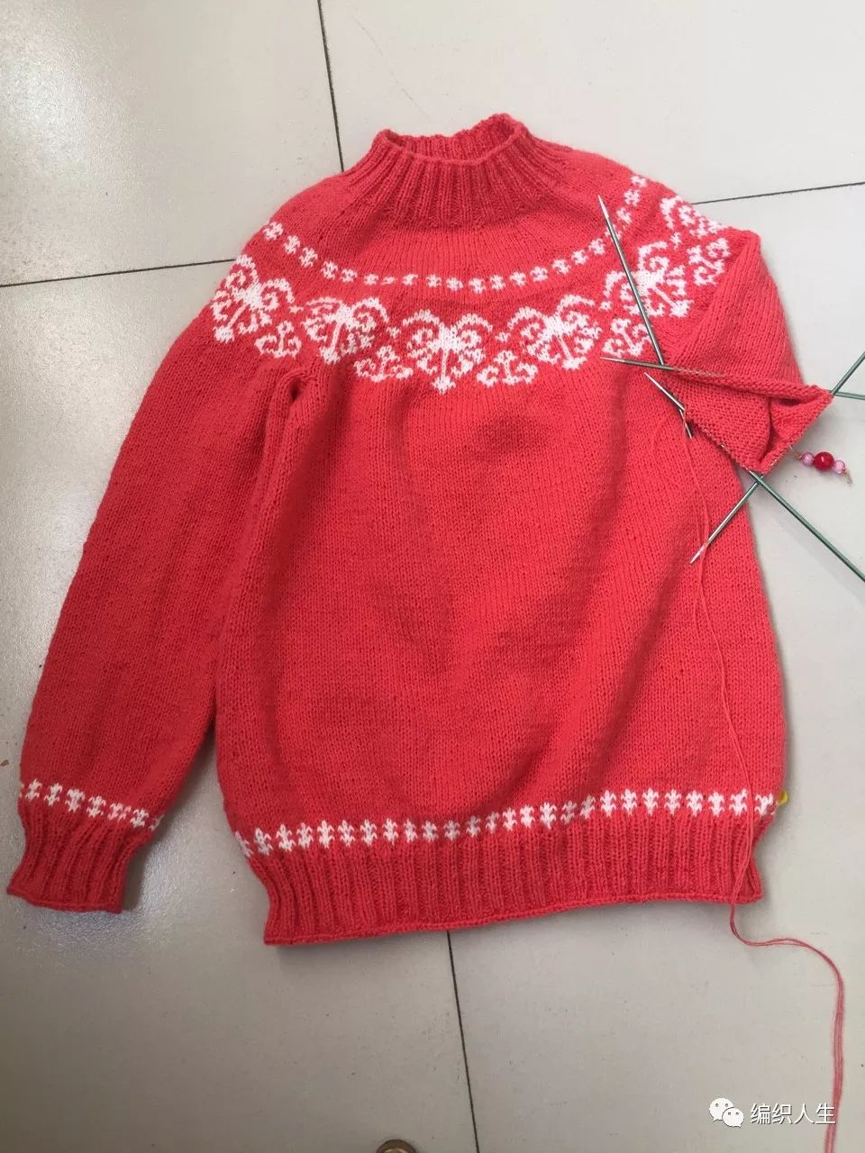 短款棒针粗线毛衣落肩编织方法,棒针彩虹波浪毛衣编织全过程