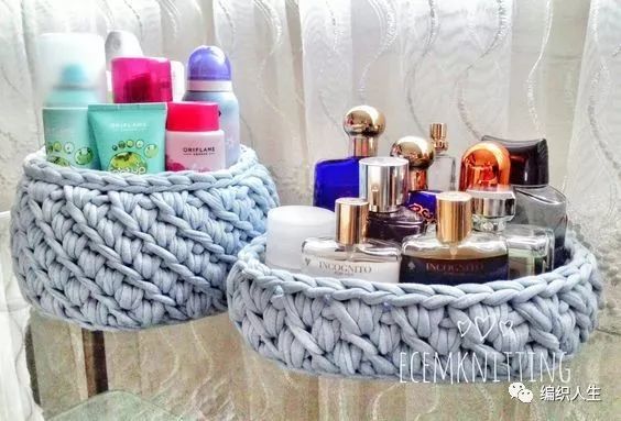 钩针收纳篮编织图解,钩针储物篮的图解