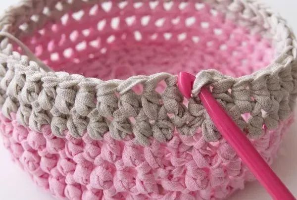 钩针收纳篮编织图解,钩针储物篮的图解