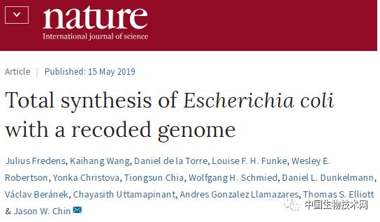 Nature重磅！第一个完全合成且彻底改变DNA密码的生物诞生了