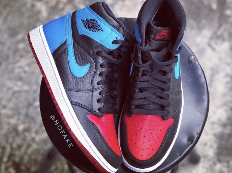 aj1反转警灯女款,aj1漆皮红蓝警灯穿搭