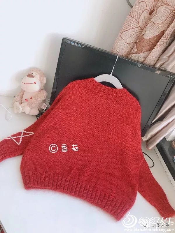 山羊绒女宝毛衣的编织教程,女宝彩虹色套头毛衣编织全过程